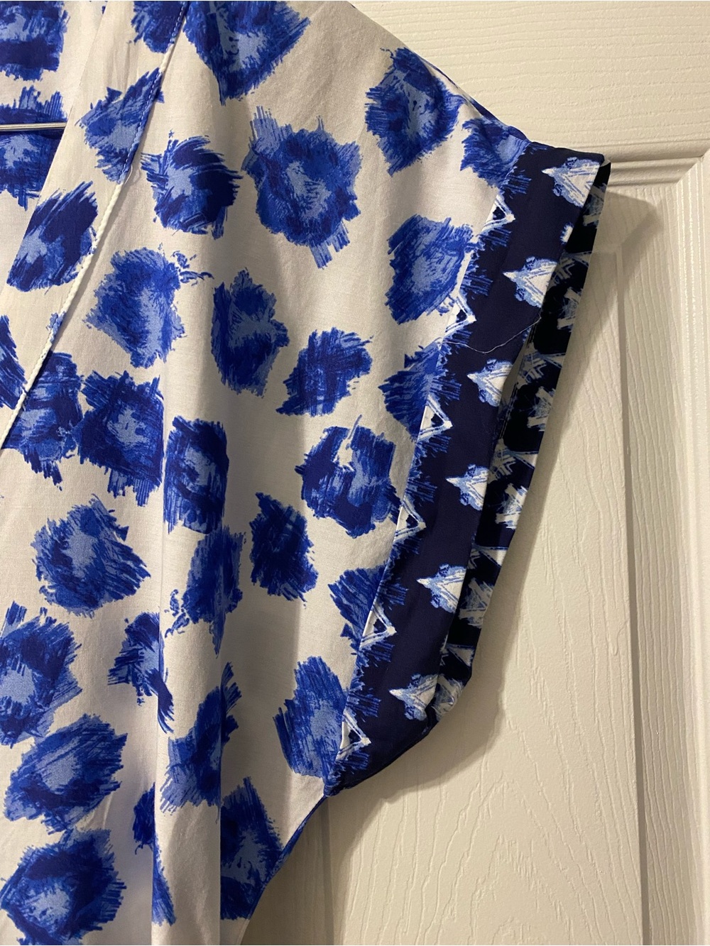 Abercrombie & Fitch Tie-Waist Tiered Maxi Dress Blue White Floral Size MT - Picture 7 of 11
